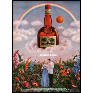 1985 Grand Marnier Liqueur Vintage Print Ad Gervasio Gallardo Rainbow Wall Art